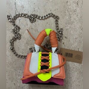 Steve Madden Bdoraa Orange Mul Flap Too Handle Bag